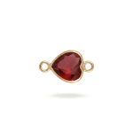 Red Heart Crystal Connector - 9×15mm 18K Gold Plated - Image 2