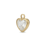 White Heart Crystal Charm - 9×11mm 18K Gold Plated - Image 2