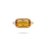 Yellow Rectangle Crystal Connector - 10×20mm 18K Gold Plated