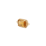Yellow Rectangle Crystal Connector - 10×20mm 18K Gold Plated - Image 2