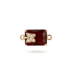 Butterfly Red Rectangle Crystal with CZ Stones Connector - 10×21mm 18K Gold Plated
