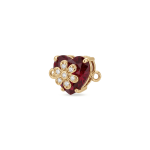 Flower Red Heart Crystal with CZ Stones Connector - 12×18mm 18K Gold Plated - Image 2