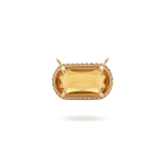 Yellow Rectangle Crystal Double Loop Pendant  - 10×17mm 18K Gold Plated