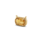Yellow Rectangle Crystal Double Loop Pendant  - 10×17mm 18K Gold Plated - Image 2