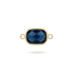 Blue Octagon Crystal Connector - 11×22mm 18K Gold Plated