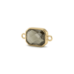 Green Octagon Crystal Connector - 11×22mm 18K Gold Plated - Image 2
