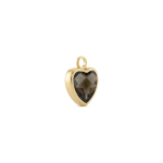 Green Heart Crystal Charm - 11×14mm 18K Gold Plated - Image 2