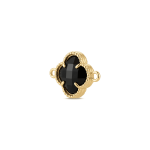 Black Van Cleef Crystal Connector - 12×17mm 18K Gold Plated - Image 2
