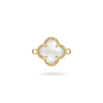 White Van Cleef Crystal Connector - 12×17mm 18K Gold Plated