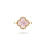 Pink Van Cleef Crystal Connector - 12×17mm 18K Gold Plated