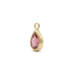 Pink Teardrop Crystal Charm - 7×12mm 18K Glod Plated - Image 2