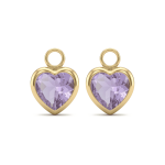 Violet Heart Crystal Charm - 6×9mm 18K Gold Plated