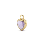 Violet Heart Crystal Charm - 6×9mm 18K Gold Plated - Image 2