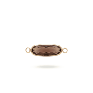 Maroon Oval Crystal Connector – 8×29mm 18K Gold Plated