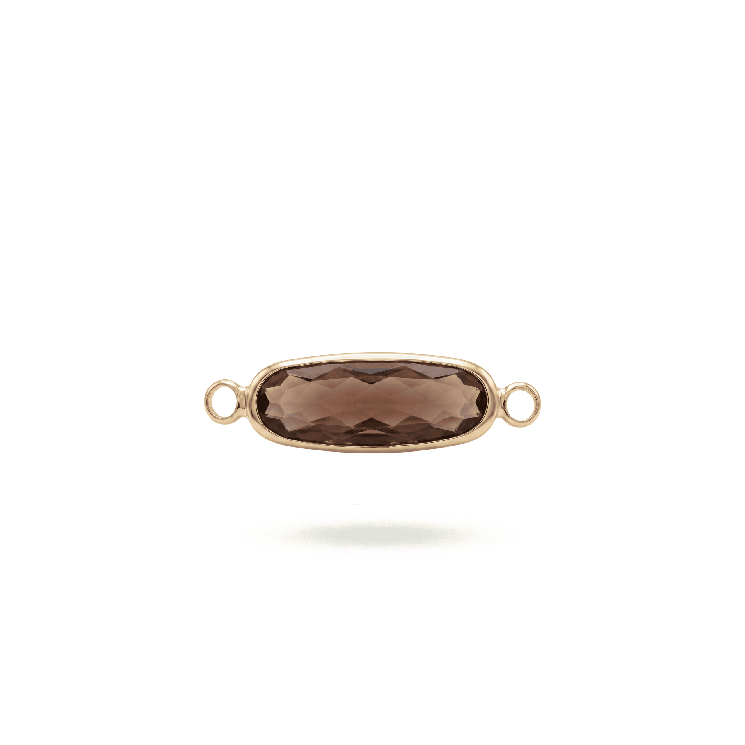 2690-1 Maroon Oval Crystal Connector - 8×29mm 18K Gold Plated - Image 1
