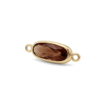 Maroon Oval Crystal Connector - 8×29mm 18K Gold Plated - Image 2