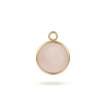Pastel Pink Circle Crystal Connector - 13×20mm 18K Gold Plated