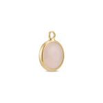 Pastel Pink Circle Crystal Connector - 13×20mm 18K Gold Plated - Image 2