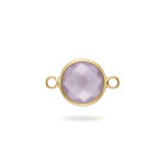 Violet Circle Crystal Connector - 13×20mm 18K Gold Plated