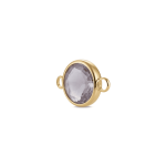 Violet Circle Crystal Connector - 13×20mm 18K Gold Plated - Image 2
