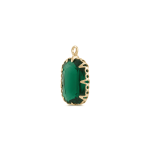 Green Rectangle Crystal Charm - 11×19mm 18K Glod Plated - Image 2