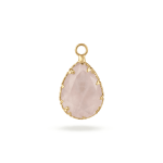 Pink Teardrop Crystal Charm - 14×23mm 18K Glod Plated