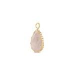 Pink Teardrop Crystal Charm - 14×23mm 18K Glod Plated - Image 2
