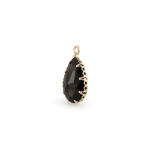 Black Teardrop Crystal Charm - 14×23mm 18K Glod Plated - Image 2