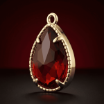 Red Teardrop Crystal Charm - 12×19mm 18K Glod Plated - Image 2