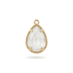 White Teardrop Crystal Charm - 12×19mm 18K Glod Plated