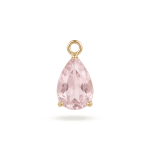 Pink Teardrop Crystal Charm - 8×15mm 18K Glod Plated
