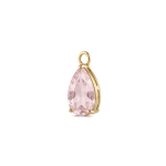 Pink Teardrop Crystal Charm - 8×15mm 18K Glod Plated - Image 2