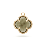 Green Van Cleef Crystal Charm - 16×19mm 18K Glod Plated