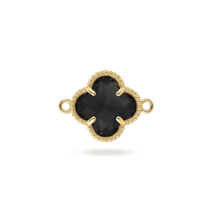 Black Van Cleef Crystal Connector – 16×21mm 18K Glod Plated