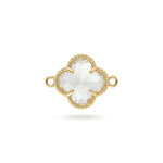 White Van Cleef Crystal Connector - 16×21mm 18K Glod Plated