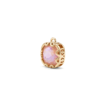 Pastel Peach Square Crystal Charm - 12×15mm 18K Gold Plated - Image 2