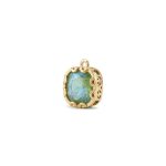 Pastel Green Square Crystal Charm - 12×15mm 18K Gold Plated Pastel - Image 2
