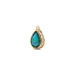 Green Teardrop Crystal Charm - Twisted Edge Frame - 12×20mm 18K Glod Plated - Image 2
