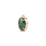 Green African Turquoise Crystal Charm - 12×18mm 18K Gold Plated - Image 2