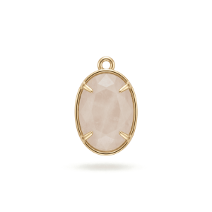 White Moonlight Crystal Charm – 12×18mm 18K Gold Plated