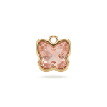 Pink Dreamlight Butterfly Crystal Charm - 13×13mm 18K Gold Plated