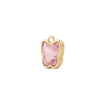 Pink Dreamlight Butterfly Crystal Charm - 13×13mm 18K Gold Plated - Image 2