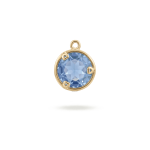 Blue Cloudy Sky Crystal Charm - 12×15mm 18K Gold Plated