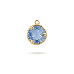 Blue Cloudy Sky Crystal Charm – 12×15mm 18K Gold Plated