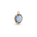 Blue Cloudy Sky Crystal Charm - 12×15mm 18K Gold Plated - Image 2