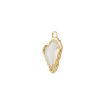 Whie Pure Heart Crystal Charm - 11×20mm 18K Gold Plated - Image 2