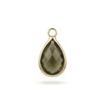 Green Teardrop Crystal Charm - 11×18mm 18K Glod Plated