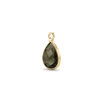 Green Teardrop Crystal Charm - 11×18mm 18K Glod Plated - Image 2