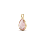 Pink Teardrop Crystal Charm - 11×19mm 18K Glod Plated - Image 2