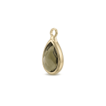 Green Teardrop Crystal Charm - 9×16mm 18K Glod Plated - Image 2